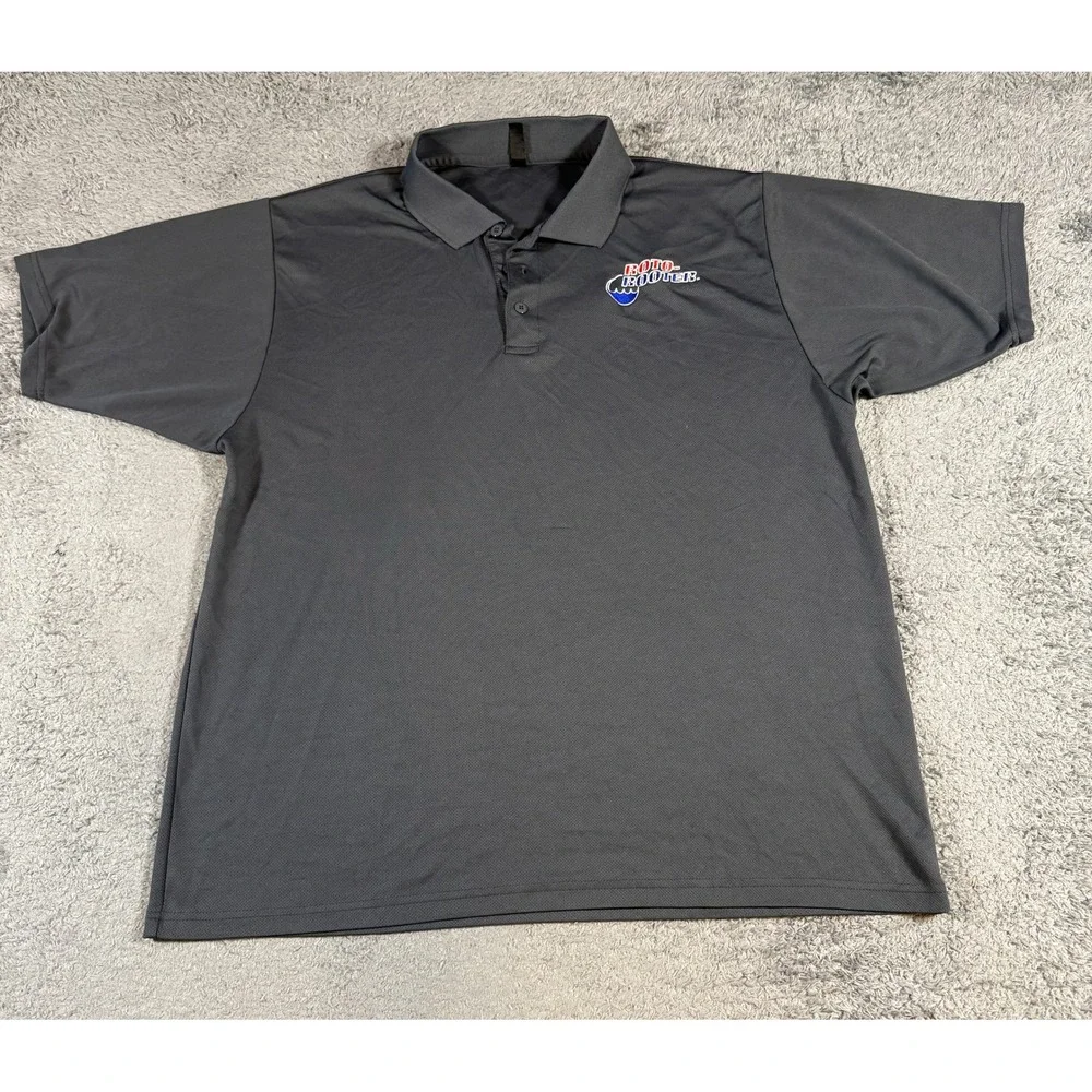 Unbranded Mens Roto-Rooter Polo Shirt XL Gray Short Sleeve Embroidered Polyester